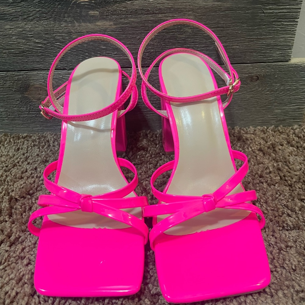 Pink Strappy Women's Heels